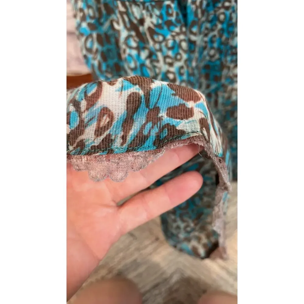 Vintage Animal Print Tiered Maxi Skirt